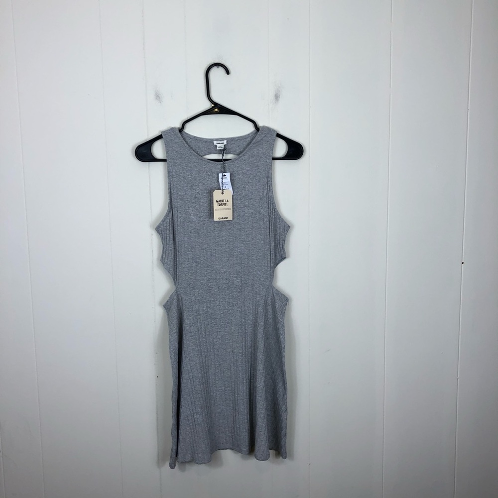 NWT Garage Sleeveless Ribbed Cut Out Dress Sz L